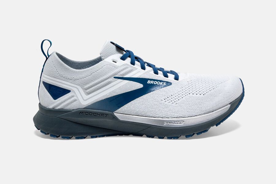 Brooks Ricochet 3 Road Running Shoes - Mens - White/Blue - BN5731620